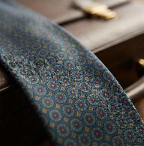 Krawatte Retro Blau/Grün